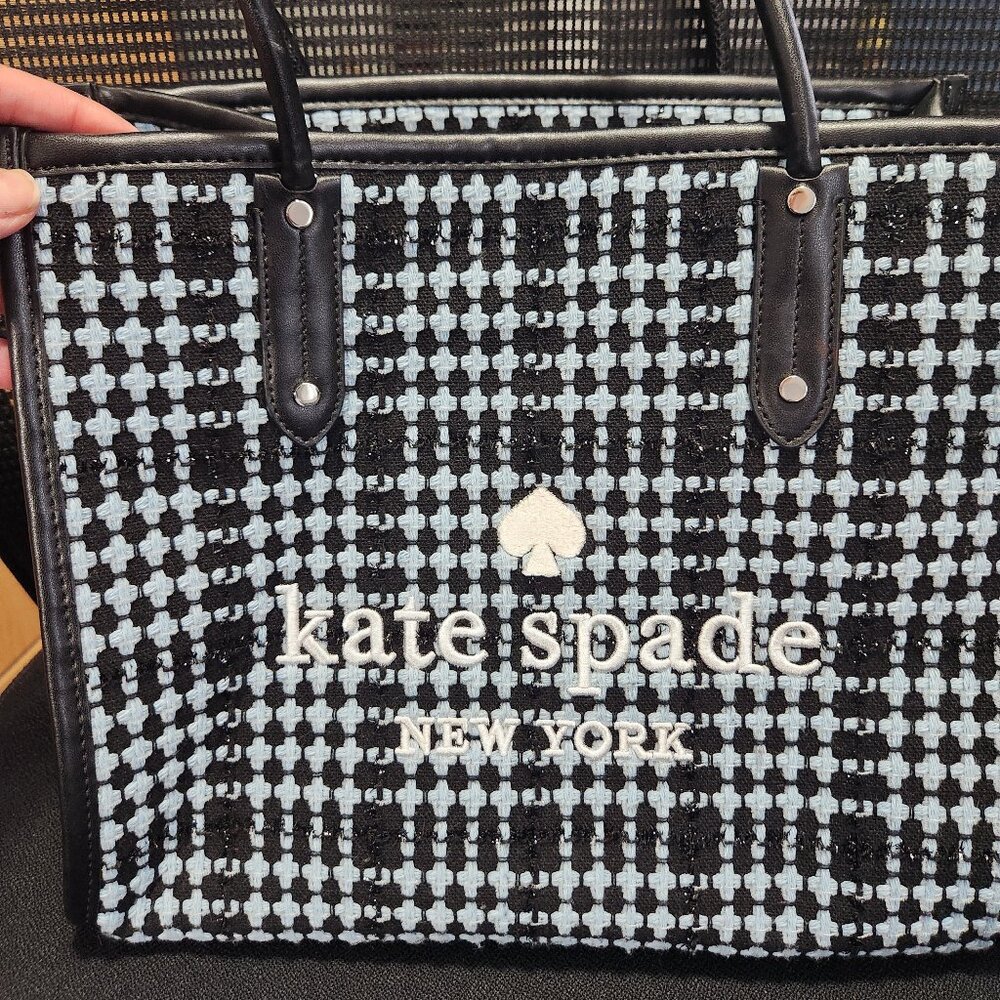 Kate Spade Blue/Black Sparkle tote